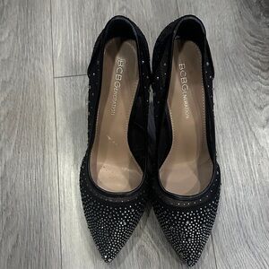 BCBGeneration Black Rhinestone Heels